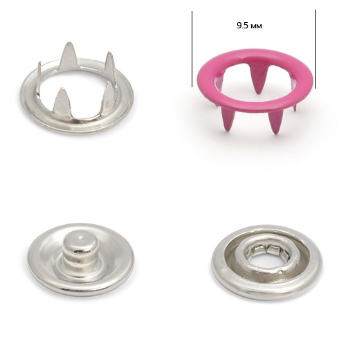 Кнопка BABY трикотажна 9,5 мм Малинова (144)