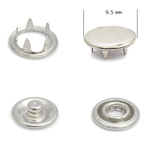 Кнопка BABY 9,5 мм закрита Нікель