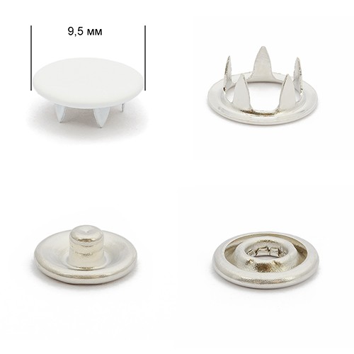 Кнопка BABY 9,5 мм закрытая Белая (101)