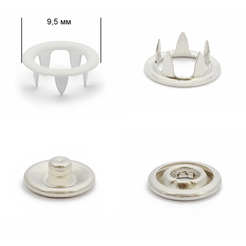 Кнопка BABY трикотажна 9,5 мм Біла (101)