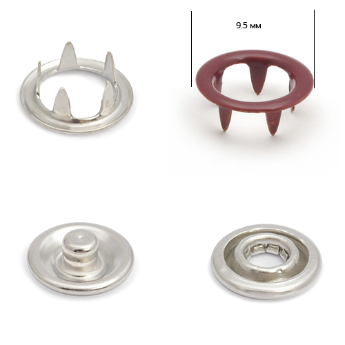 Кнопка BABY трикотажна 9,5 мм Бордо (177)