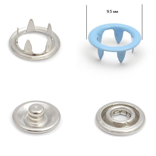 Кнопка BABY трикотажна 9,5 мм Блакитна (185)