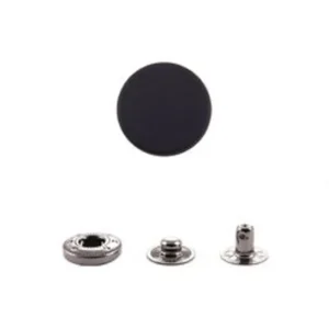 Кнопка гладкая таблетка (нержавейка) 15 мм Черный