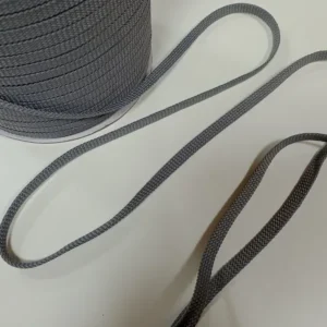 Шнур для одягу плоский 8,5 мм Сірий
