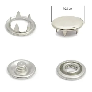 Кнопка BABY трикотажна 10,5 мм закрита Нікель