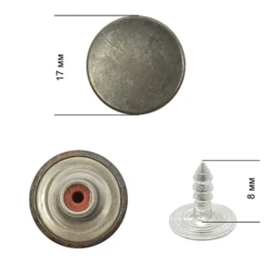 Пуговица для джинсов нержавеющий 17мм гладкая (Темный Никель)