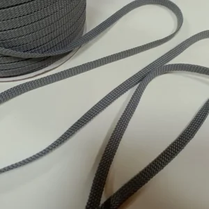 Шнур для одягу плоский 8,5 мм Сірий