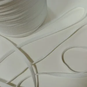 Шнур для одягу плоский 8,5 мм Білий