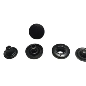 Кнопка Alfa 15 мм з пластиковим верхом 15 мм Чорна