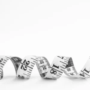 Сантиметр кравецький в пластиковому контейнері двосторонній Білий 150/60 сантиметри/дюйми