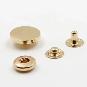 Кнопка гладкая таблетка (нержавейка) 15 мм Золото