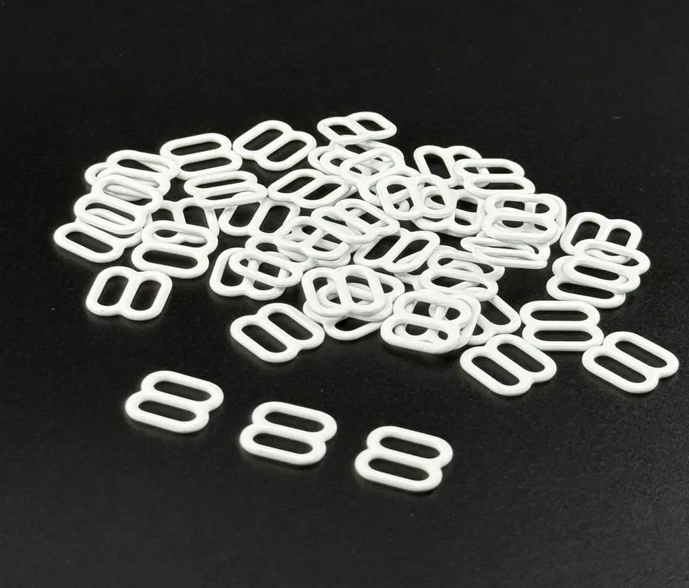 Регулятор для бретелей 8 мм металл Белый