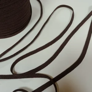 Шнур для одягу плоский 8,5 мм Коричневий